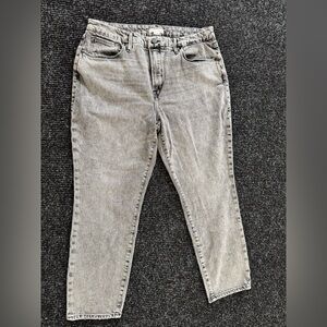Good American Light Gray Straight Leg Jeans